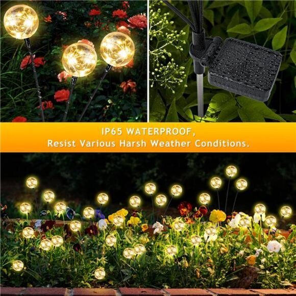Outdoor Solar Lights for Yard, 4 Packs 16LED, Solar Globe Lights Outdoor - Picture 4 of 7